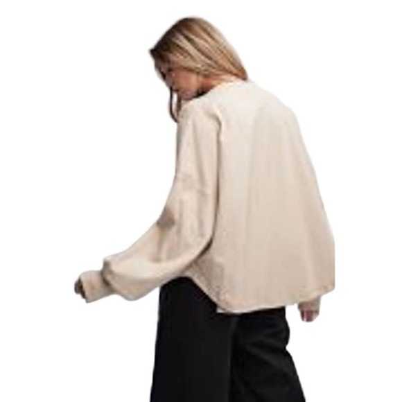 Suede Star Patch Jersey Top Drop Shoulder - Picture 3 of 3